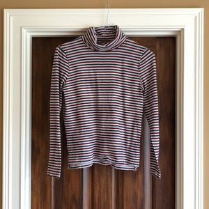 Madewell 100% Cotton Striped Turtle Neck